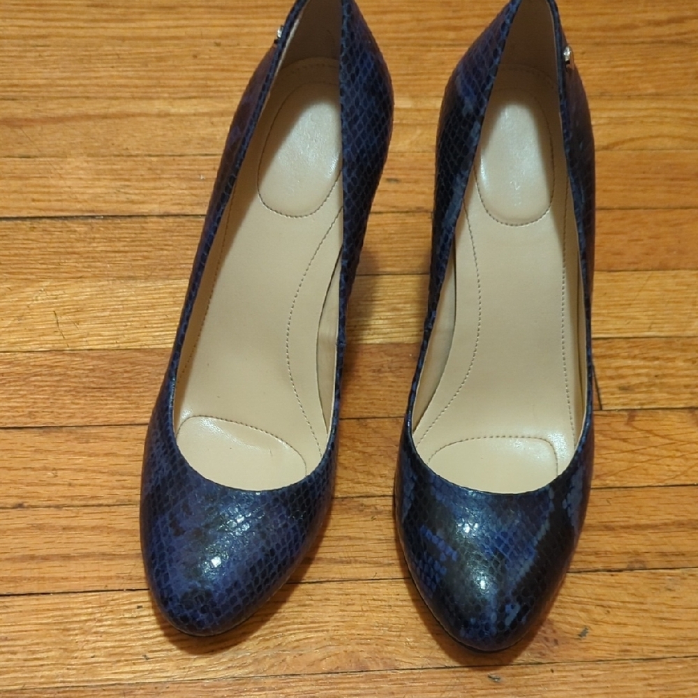 Elegant Blue Snakeskin Women's Pumps